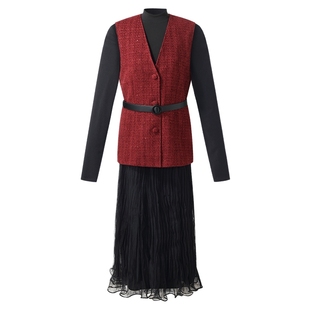 直降5折|歌莉娅小香风套装女秋冬穿搭一整套高级感新年战袍