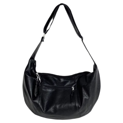 XC复古单肩腋下饺子包pu流浪松弛感腋下hobo软皮托特包男女街头潮