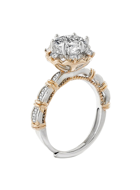 两克拉玫瑰金手捧花活口对戒