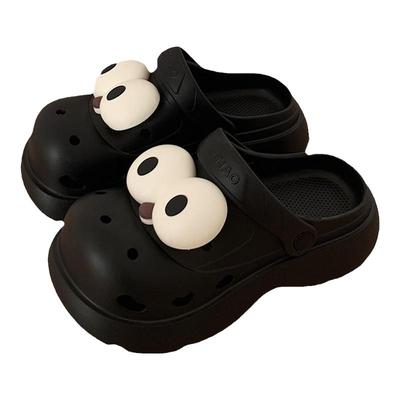 细细条可爱大眼睛增高厚底洞洞鞋