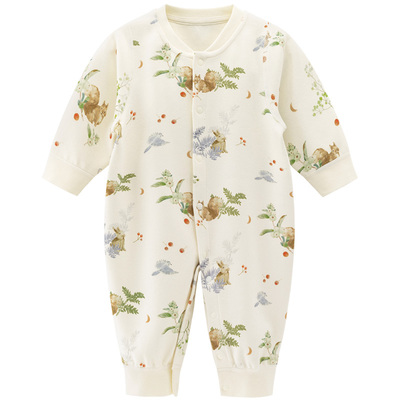 新生婴儿长袖连体衣服春秋季