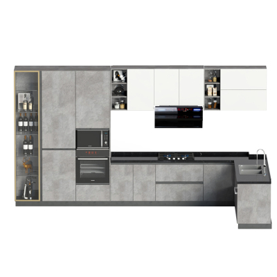 东莞整体橱柜定制厨房灶台一体柜厨柜石英石台面橱柜定制柜类定做