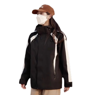 春季款户外冲锋衣女士防风登山服迷彩西藏旅行三合一可拆卸外套男