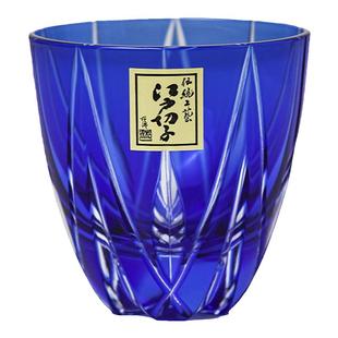 日本进口田岛硝子江户切子玻璃杯星华纹清酒杯手工切子彩色水杯