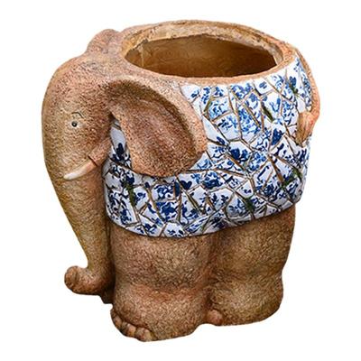 庭院大象花盆动物摆件别墅花园