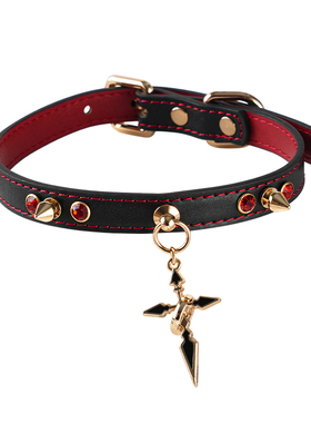 PUPPYRIDER十字晶石铆钉项圈