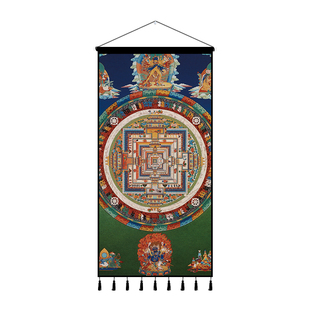 藏式唐卡佛像挂布墙布背景布客厅玄关布艺挂毯墙面装饰挂画定制