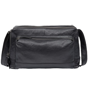 手工真皮休闲斜挎包头层牛皮单肩包时尚潮流男包百搭通勤风邮差包