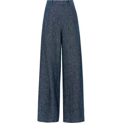 夏莫卡松弛感老钱风亚麻阔腿裤