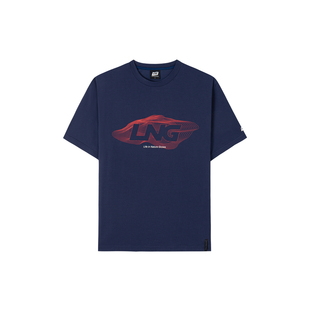 LNG25夏季新品男女同款潮流运动风接触凉感防晒印花短袖T恤