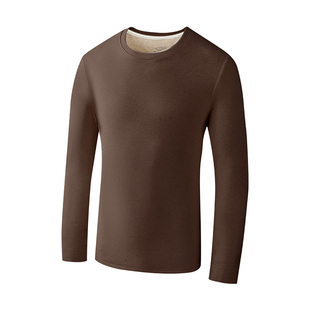 CarreKenbt桑蚕丝保暖衣男士发热加厚德绒打底上衣羊毛保暖内衣男