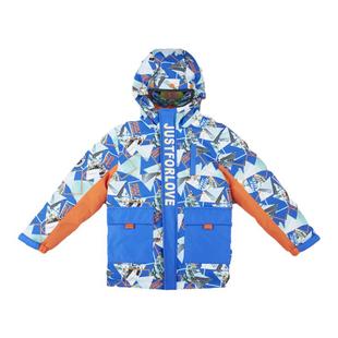 abckids童装2023冬季新品男童拼色加厚保暖羽绒服外套F252309074