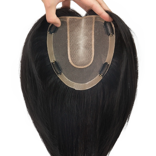 美禾 假发女长发真发发片 头顶补发片真发无痕隐形 遮白发假发片