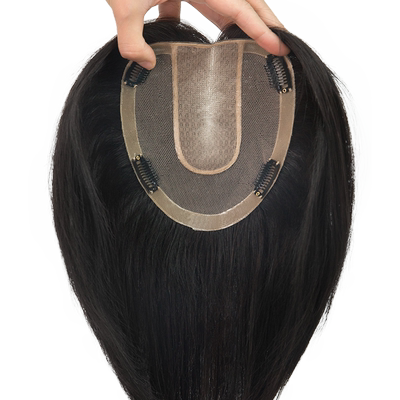 美禾U型双递分缝真发遮白假发片