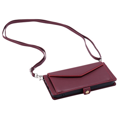 适用苹果15超纤简约斜挎可背皮套