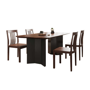 宋式美学黑胡桃木实木餐桌长方形饭桌家用6人高端大气餐桌椅组合