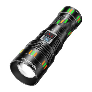微笑鲨手电筒强光充电超长续航大容量超亮远射大功率激光2025新款