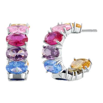 TWINSLULU彩虹精致C型耳环