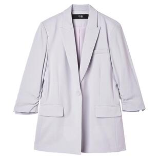 奥特莱斯品牌折扣 WM秋装新款 含醋纤高智感上衣一粒扣西装外套女