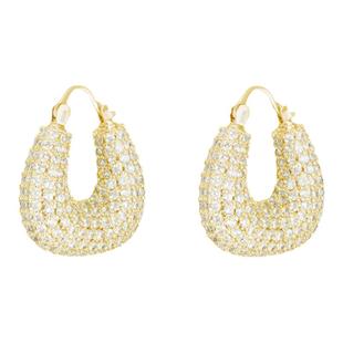 NothingButMini满天星U型耳环满锆石镶嵌小众高级明星同款设计师