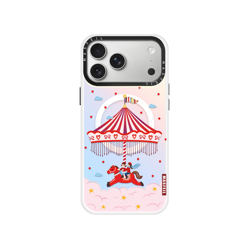 ZHIZHE×云端木马适用iPhone17Promax手机壳新款15磁吸带支架苹果16Pro全包套红色ip13pm高级感14本命年