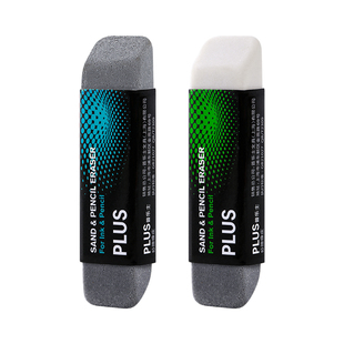 日本Plus磨砂橡皮 沙橡皮 水笔橡皮擦可以擦掉中性笔水笔圆珠笔字迹的擦钢笔的橡皮全砂半沙普乐士钢笔擦