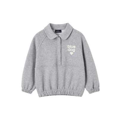 BLUEDOG蓝狗韩国秋冬童装翻领卫衣T恤男童女童休闲内搭上衣