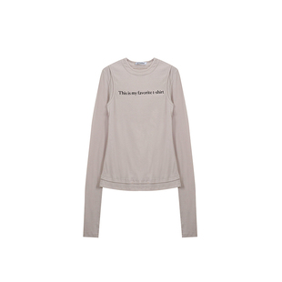 MOMENTPLAY 设计师26春夏新品字母标语假两件长袖T恤SOLSOL买手店