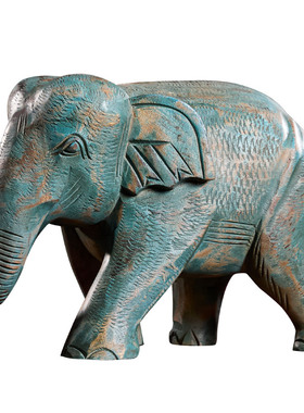 泰国木雕工艺品大象摆件复古摆设
