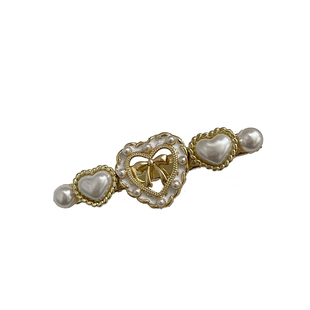 童话城堡~原创设计镂空爱心蝴蝶结珍珠发夹鸭嘴夹一字夹少女边夹