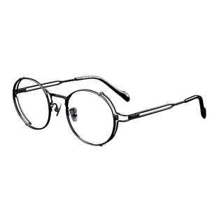 境晰眼镜框男款超轻纯钛眼镜架近视女个性镂空圆框可配度数眼镜架