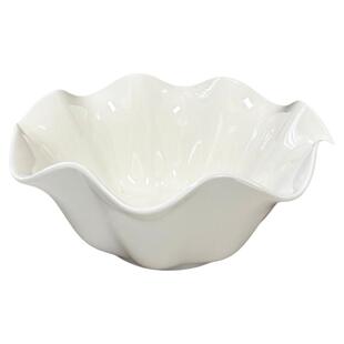 陶瓷碗家用大号高级感荷叶边2026新款陶瓷餐具水果沙拉碗纯白汤碗