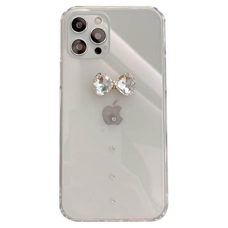 气质透明立体蝴蝶结水钻苹果适用iPhone16/15pro新款14proMax苹果13手机壳12全包防摔11个性创意保护