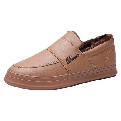 冬鞋男保暖加绒休闲皮鞋百搭棉鞋