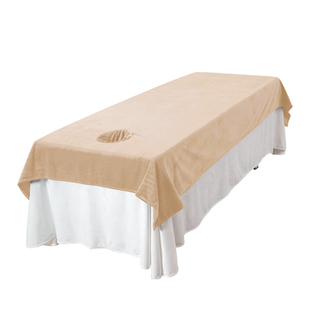 美容床单牛奶绒纯色加厚保暖冬季单件带洞床单按摩理疗高档隔脏