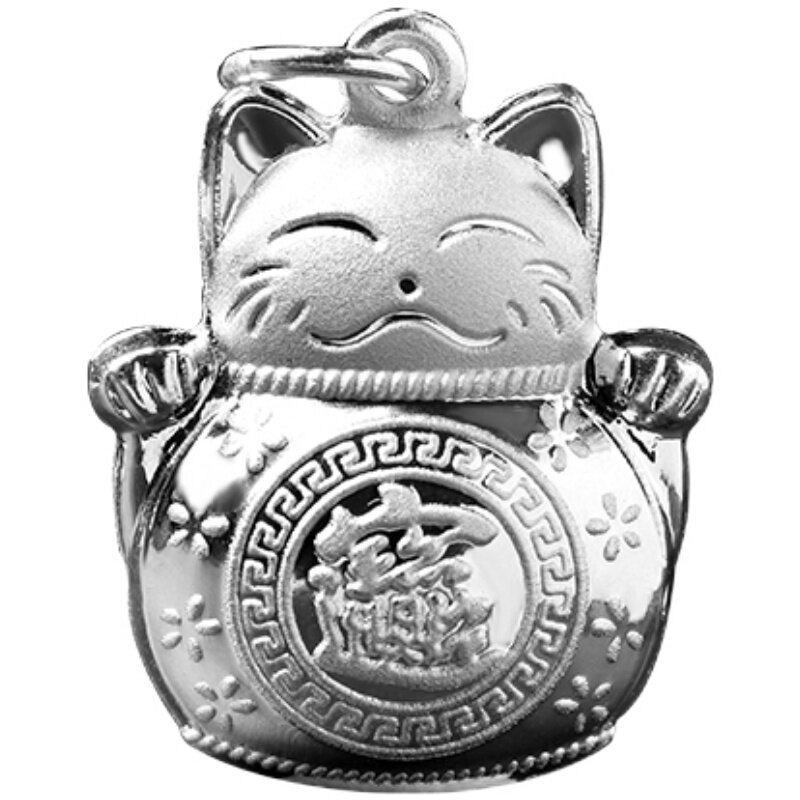 999纯银吊坠男 女民族风毛衣链复古本命年招财猫项链挂件足银饰品