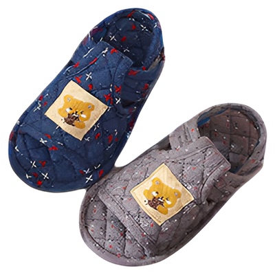 学步鞋纯棉通用格子软底套指