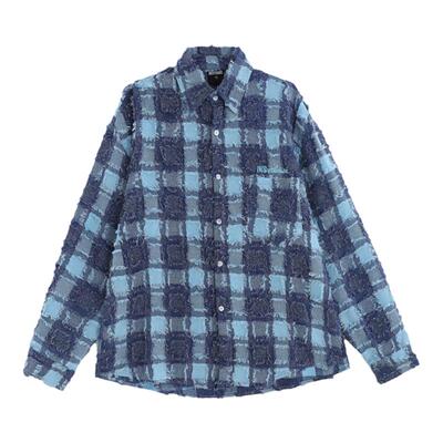 NOPASS小字母格子流苏衬衫