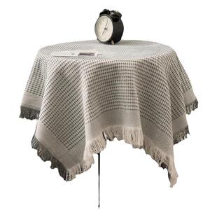 北欧茶几垫桌布INS风灰白床头柜布罩长方桌书桌台布防尘圆桌盖布