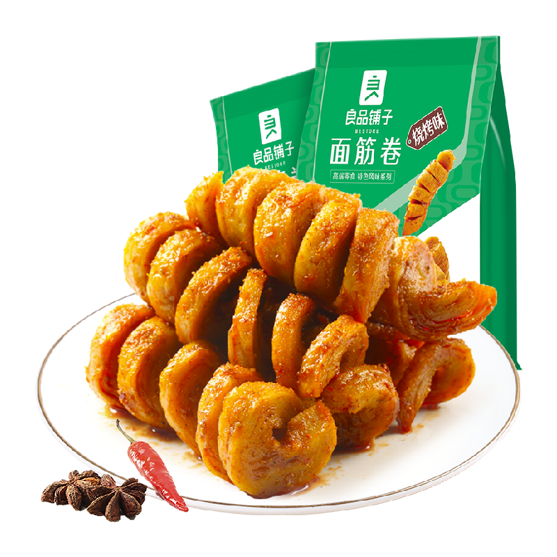 良品铺子面筋卷烧烤味休闲零食