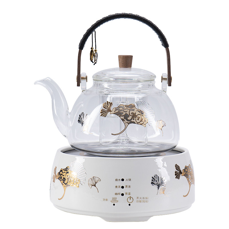玻璃烧水煮茶壶煮茶器新款耐高温蒸煮一体提梁壶智能电陶炉煮茶炉