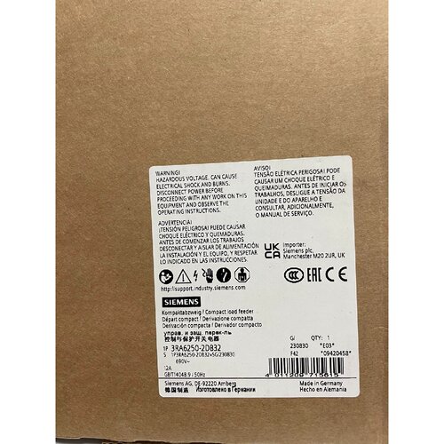 议价3RA62502DB32SIRIUS紧凑型负荷馈线适用