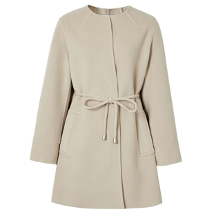 艾诺丝雅诗冬季新品中长款双面呢羊毛大衣毛呢外套女21022308