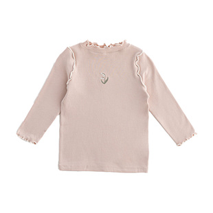 【新品】OAK FAMILY女童t恤长袖春秋儿童半高领弹力打底衫