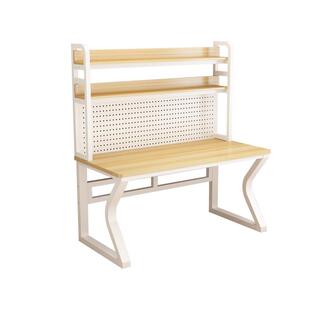 电脑桌家用台式办公桌学生学习写字桌创意洞洞板书桌书架一体桌子