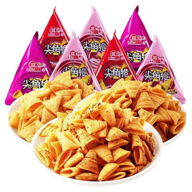 整箱200包超值商超火锅店同款三惠尖角脆牛角酥休闲零食锅巴膨化