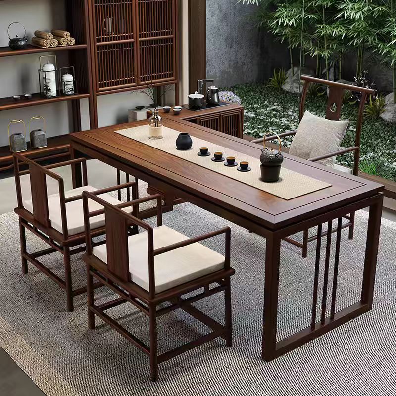 新中式书桌实木禅宗茶几椅子组合客厅茶几功夫茶几家居书画桌