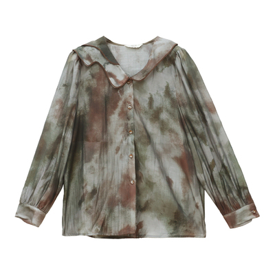 瑞尔法式复古衬衫女2025春季款