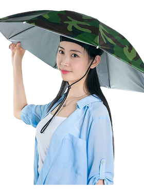 夏轻便伞帽头戴式成人钓鱼太阳帽子防雨帽遮阳采茶骑行斗笠帽男女