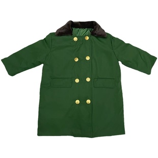 儿童东北冬季军大衣羽绒服男童女童宝宝中长款红军战士演出服外套